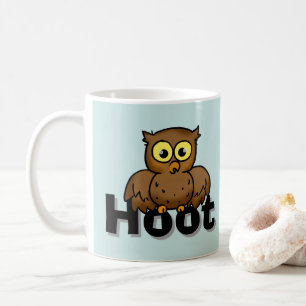 Mug Chouette de dessin animé mignonne assise sur une œ