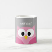 Mug Chouette de dessin mignonne - Nom personnalisé ros (Centre)