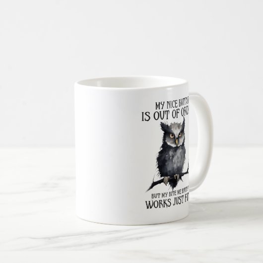 Mug Chouette de devis comique (Devant droit)
