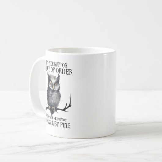 Mug Chouette de devis comique (Devant gauche)