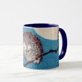 Mug Chouette de la Branche de l'érable sous Pleine lun (Devant droit)