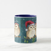 Mug chouette de la faune sage Noël chapeau de père Noë (Centre)