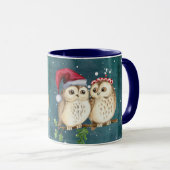 Mug chouette de la faune sage Noël chapeau de père Noë (Devant droit)
