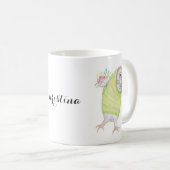 Mug Chouette de la Saint Valentin aux fleurs (Devant droit)