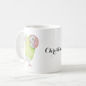 Mug Chouette de la Saint Valentin aux fleurs (Devant gauche)