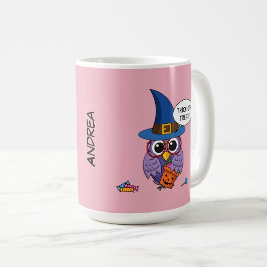 Mug Chouette de l'Assistant Cartographie - Trick ou Tr (Devant droit)