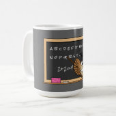 Mug Chouette de maître mignonne avec un dessin à la po (Devant gauche)