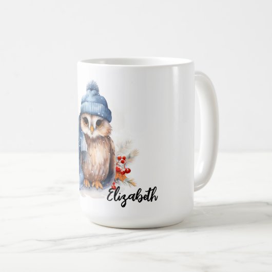 Mug Chouette de Noël (Devant droit)
