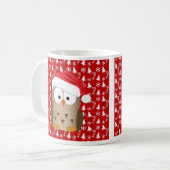 Mug Chouette de Noël avec chapeau de Noël (Devant gauche)