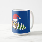 Mug Chouette de Noël avec renard et pin (Devant droit)