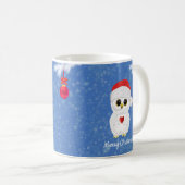 Mug Chouette de Noël blanche (Devant droit)