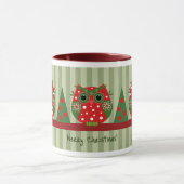 Mug Chouette de Noël mignonne et texte personnalisé (Centre)