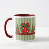Mug Chouette de Noël mignonne et texte personnalisé (Gauche)