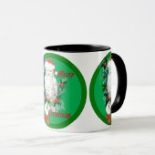 Mug Chouette de Noël Stocking et conception Holly (Devant droit)