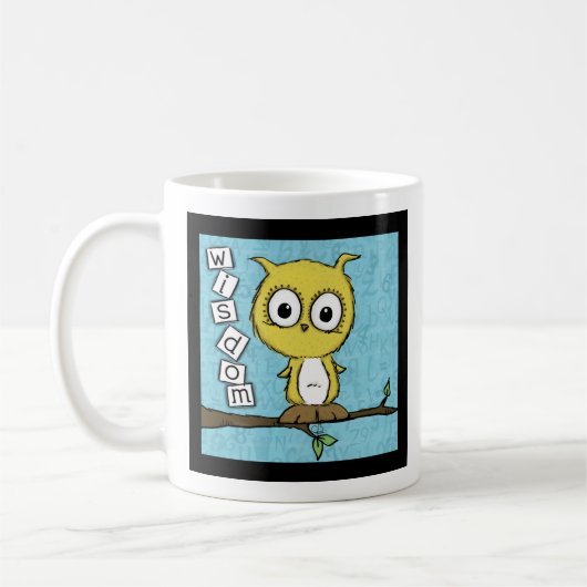 Mug Chouette de sagesse mignonne (Gauche)