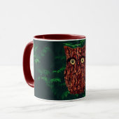 Mug Chouette d'écorce d'arbre rustique à feuillage per (Devant gauche)