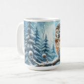 Mug Chouette des Bois Sérénité Forêt d'Hiver Faune (Devant gauche)