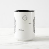 Mug Chouette d'observation de la vue de minuit Eclipse (Centre)