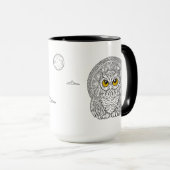 Mug Chouette d'observation de la vue de minuit Eclipse (Devant droit)