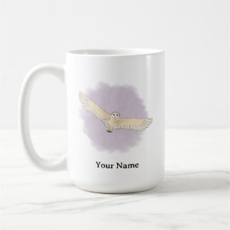 Mug Chouette effraie personnalisée avec fond violet