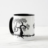 Mug Chouette éffrayante dans l'arbre (Devant gauche)