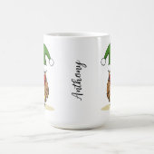 Mug Chouette elfe de Noël avec présent (Centre)