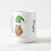 Mug Chouette elfe de Noël avec présent (Devant gauche)