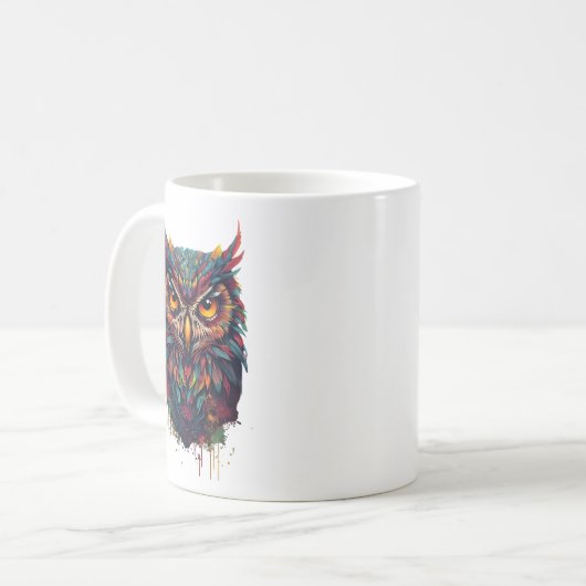 Mug Chouette en encre (Devant gauche)