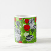 Mug Chouette en roses rouges (Centre)