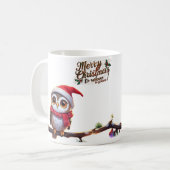 Mug Chouette festive dans un chapeau de Santa (Devant gauche)