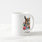 Mug Chouette florale à aquarelle (Devant droit)