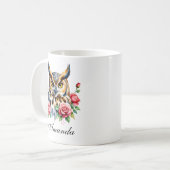 Mug Chouette florale à aquarelle (Devant gauche)