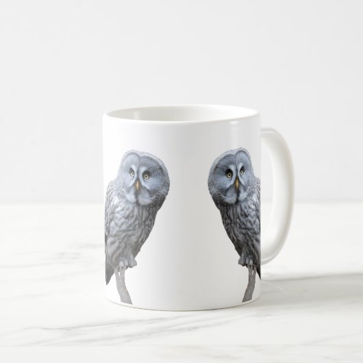 Mug Chouette grise (Devant droit)