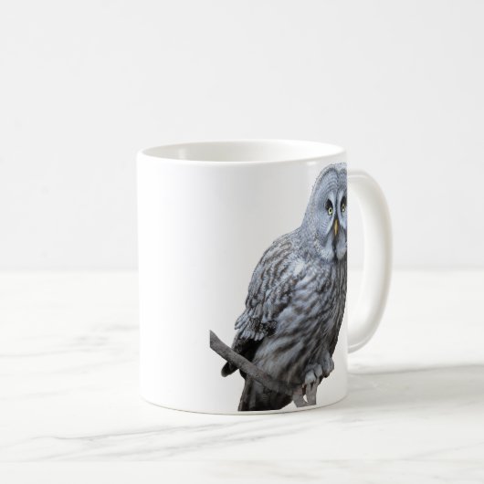 Mug Chouette grise (Devant droit)