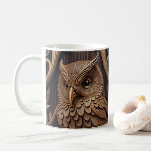 Mug Chouette imprimée en cuir 3D