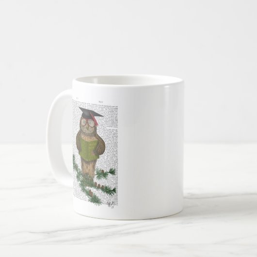 Mug Chouette Lecture Sur Branche (Devant gauche)