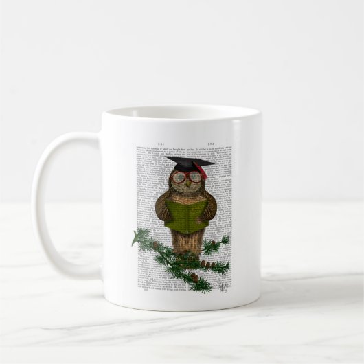 Mug Chouette Lecture Sur Branche (Gauche)