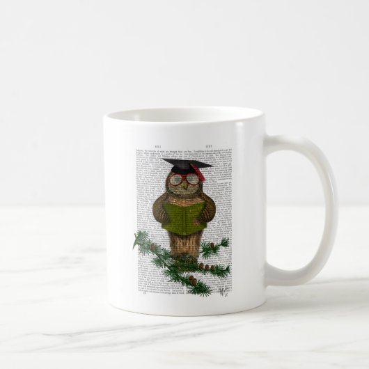 Mug Chouette Lecture Sur Branche (Droite)
