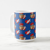 Mug Chouette mignonne avec béret rouge et boîte cardia (Devant gauche)
