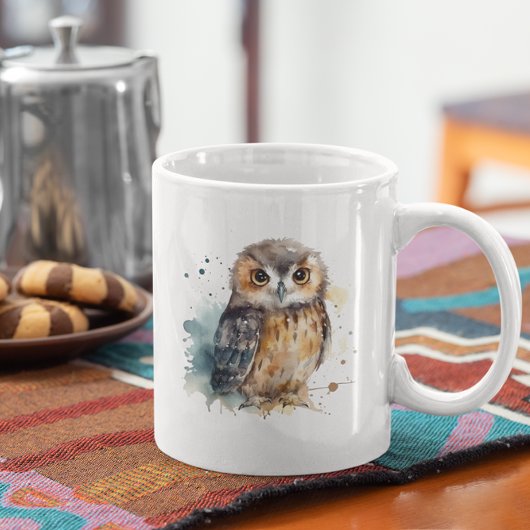Mug Chouette mignonne en aquarelle