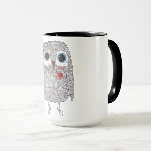 Mug Chouette mignonne et colorée (Devant droit)