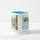 Mug Chouette mignonne Snowflakes d'hiver (Centre)