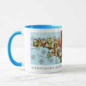 Mug Chouette mignonne Snowflakes d'hiver (Gauche)