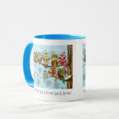 Mug Chouette mignonne Snowflakes d'hiver (Devant gauche)