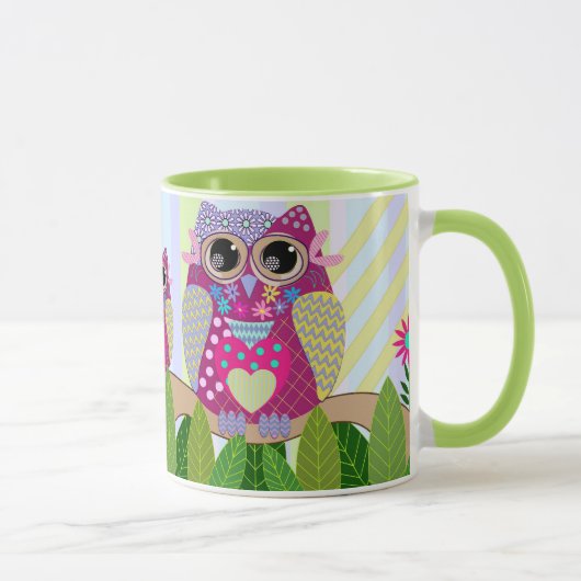 Mug Chouette Motif mignonne et tache (Droite)