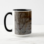 Mug Chouette neige assise sur un rocher (Gauche)