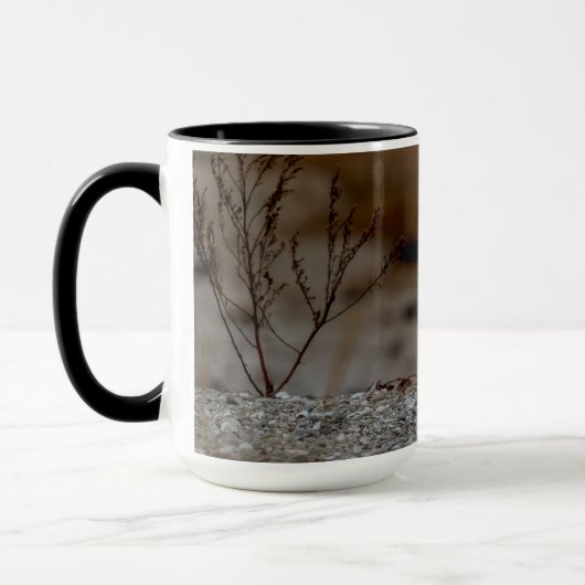 Mug Chouette neige assise sur un rocher (Gauche)