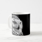 Mug Chouette neige en noir et blanc (Devant gauche)
