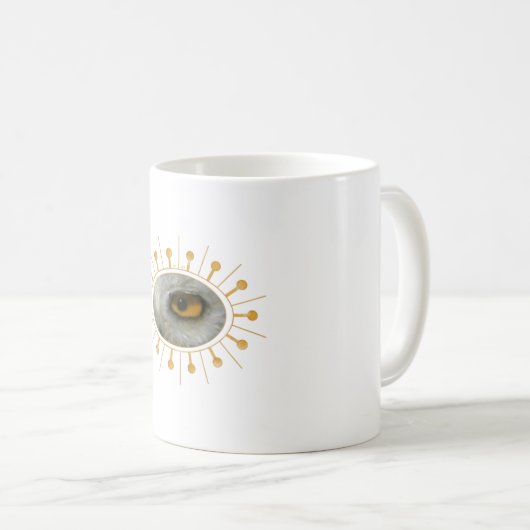 Mug Chouette neigeuse encadrée (Devant droit)