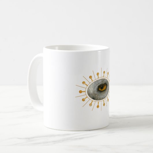 Mug Chouette neigeuse encadrée (Devant gauche)